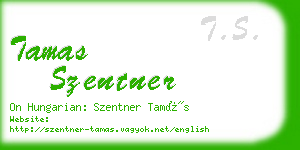 tamas szentner business card